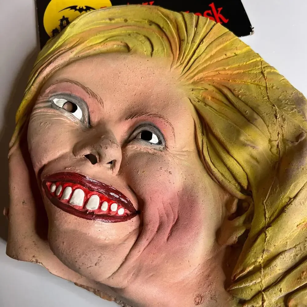 1990s Bill Clinton Mask Illusive Concepts + 90s‎ Halloween Vinyl Cape Gloves Lot